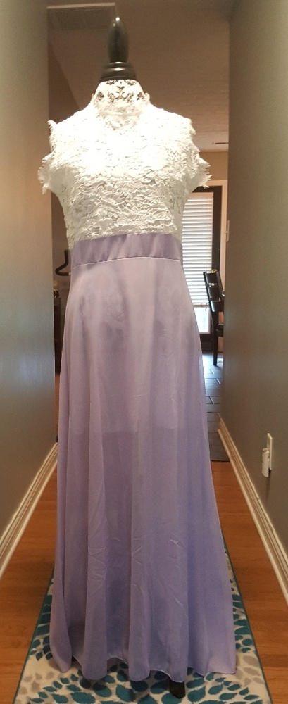 New lilac with white lace dress
